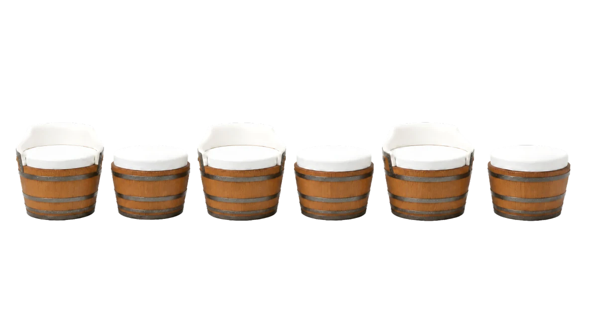 Mobiliario Ecobarrels fabricado a partir de barricas de vino